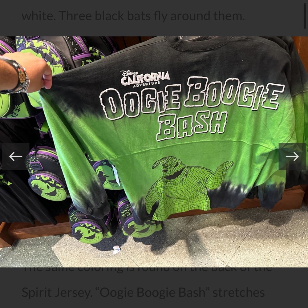 Disney’s Oogie Boogie Bash 2024 Spirit Jersey | Small, Unisex, Green/Black S M L - Picture 3 of 5